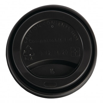 Fiesta Green Compostable Coffee Cup Lids 340ml / 12oz (Pack of 50) - Click to Enlarge