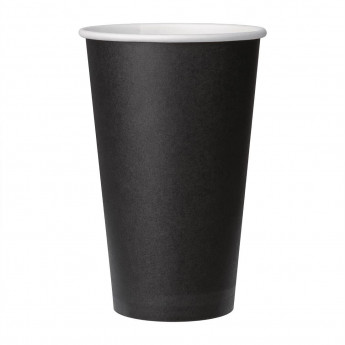 Fiesta Disposable Coffee Cups Single Wall Black 455ml / 16oz - Click to Enlarge