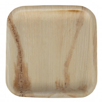 Fiesta Green Biodegradable Palm Leaf Plates Square 200mm (Pack of 100) - Click to Enlarge