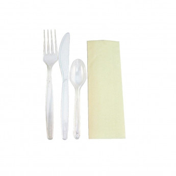 eGreen Deluxe Individually Wrapped Heavy-Duty Disposable Cutlery Sets (Pack of 250) - Click to Enlarge