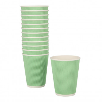 Fiesta Disposable Coffee Cups Ripple Wall Turquoise 340ml / 12oz (Pack of 500) - Click to Enlarge