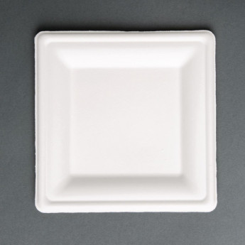 Fiesta Green Compostable Bagasse Square Plates (Pack of 50) - Click to Enlarge