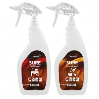 SURE Cleaner and Degreaser / Grill Cleaner Refill Bottles 750ml (6 Pack) - Click to Enlarge