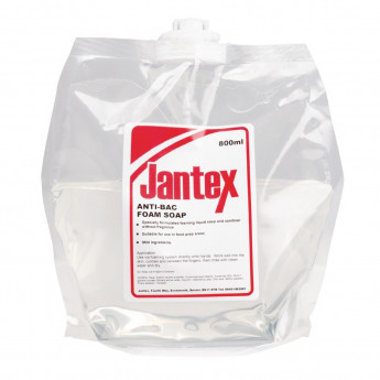 Jantex Unperfumed Antibacterial Foam Hand Soap 800ml (Pack of 6) - Click to Enlarge