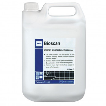 Ecolab Bioscan Lemon Hard Surface Cleaner and Disinfectant Concentrate 5Ltr (4 Pack) - Click to Enlarge