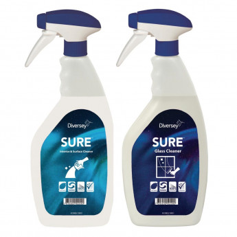 SURE Glass Cleaner / Interior and Surface Cleaner Refill Bottles 750ml (6 Pack) - Click to Enlarge
