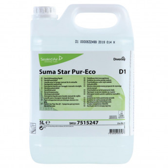 Suma Star D1 Pur-Eco Washing Up Liquid Concentrate 5Ltr (2 Pack) - Click to Enlarge