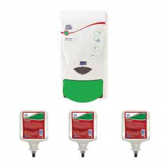 Deb Restore Hand Cream Dispenser and 3 Unperfumed Liquid Hand Creams 1Ltr - Click to Enlarge