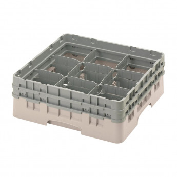 Cambro Camrack Beige 9 Compartments Max Glass Height 133mm - Click to Enlarge