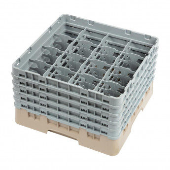 Cambro Camrack Beige 16 Compartments Max Glass Height 257mm - Click to Enlarge