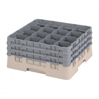 Cambro Camrack Beige 16 Compartments Max Glass Height 196mm - Click to Enlarge
