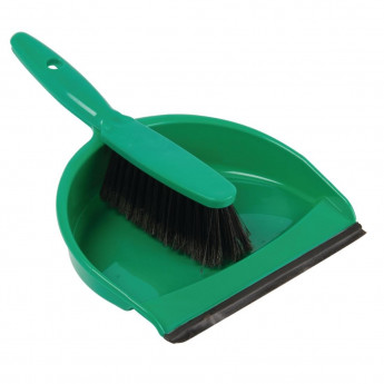 Jantex Soft Dustpan and Brush Set Green - Click to Enlarge