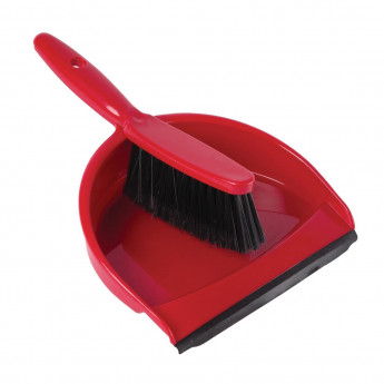 Jantex Soft Dustpan and Brush Set Red - Click to Enlarge