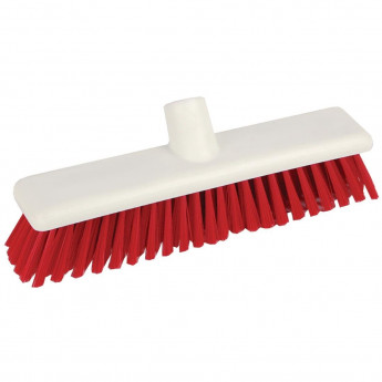 Jantex Hygiene Broom Soft Bristle Red 12in - Click to Enlarge