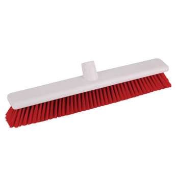 Jantex Hygiene Broom Soft Bristle Red 18in - Click to Enlarge