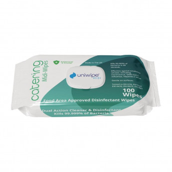 Uniwipe Catering Sanitising Midi-Wipes (Pack 100) - Click to Enlarge