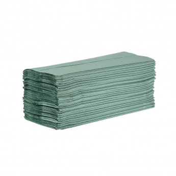 Jantex Z Fold Paper Hand Towels Green 1-Ply 250 Sheets (Pack of 12) - Click to Enlarge