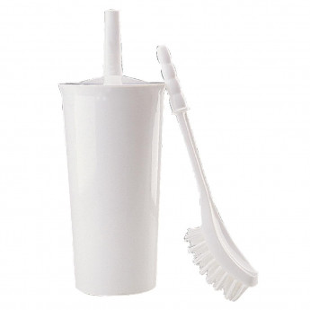 Jantex Toilet Brush and Holder White - Click to Enlarge