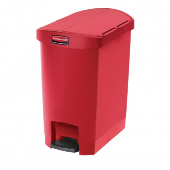Rubbermaid Slim Jim End Step on Pedal Bin Red 30Ltr - Click to Enlarge