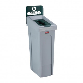 Rubbermaid Slim Jim Mixed Recycling Station Green 87Ltr - Click to Enlarge