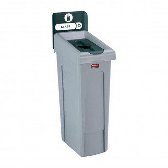 Rubbermaid Slim Jim Glass Recycling Station Green 87Ltr - Click to Enlarge