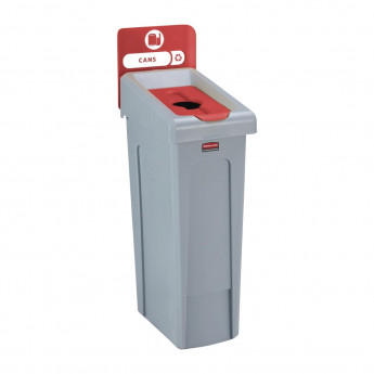 Rubbermaid Slim Jim Cans Recycling Station Red 87Ltr - Click to Enlarge