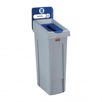 Rubbermaid Slim Jim Paper Recycling Station Blue 87Ltr - Click to Enlarge