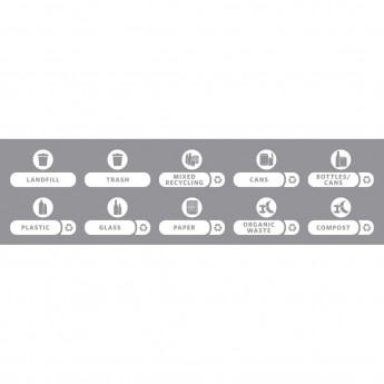 Rubbermaid SJRS Recycling Label Kit (Pack of 10 Sticker Sets) - Click to Enlarge