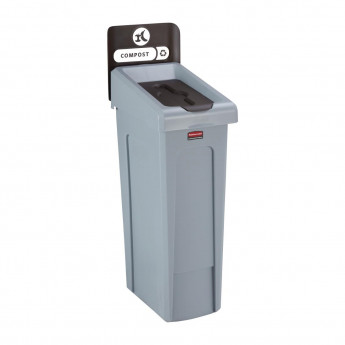 Rubbermaid Slim Jim Compost Recycling Station Brown 87Ltr - Click to Enlarge