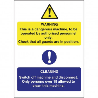 Dangerous Machine Cleaning Sign - Click to Enlarge