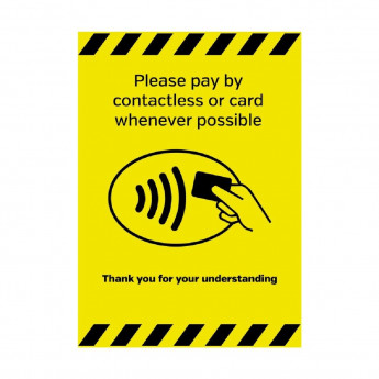 Please Pay By Contactless Or Card Whenever Possible Sign A4 Self-Adhesive - Click to Enlarge