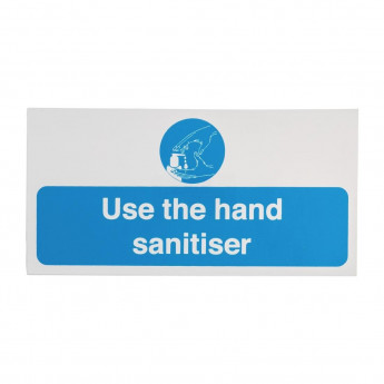 Use Hand Sanitiser Sign 100mm Self-Adhesive - Click to Enlarge
