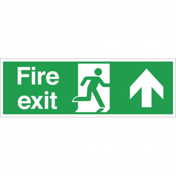 Fire Exit Sign Arrow Up - Click to Enlarge