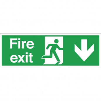 Fire Exit Sign Arrow Down - Click to Enlarge