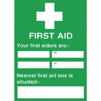 First Aiders Nearest First Aid Box Sign - Click to Enlarge