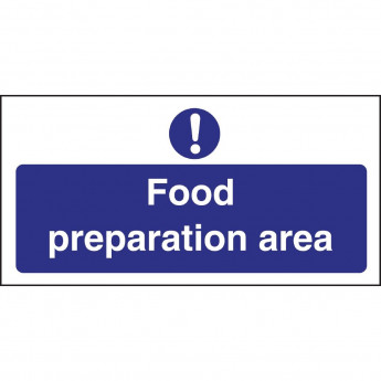Vogue Food Preparation Area Sign - Click to Enlarge
