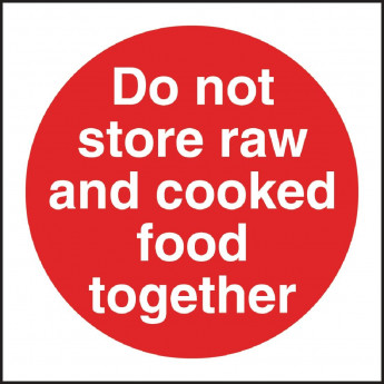 Vogue Do Not Store Raw And Cooked Food Together Sign - Click to Enlarge