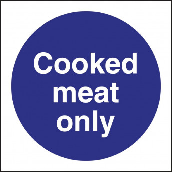 Vogue Cooked Meat Only Sign - Click to Enlarge