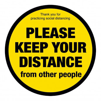Please Keep Your Distance Social Distancing Floor Graphic 400mm - Click to Enlarge