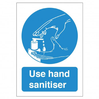 Use Hand Sanitiser Sign 300mm Self-Adhesive - Click to Enlarge