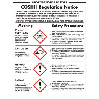 COSHH Regulations Sign - Click to Enlarge