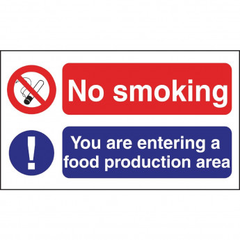 No Smoking Food Production Sign - Click to Enlarge