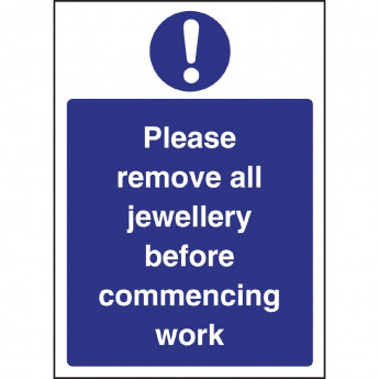 Remove Jewellery Sign - Click to Enlarge
