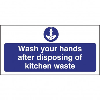 Wash Hands Kitchen Waste Sign - Click to Enlarge