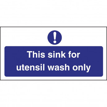 Vogue Utensil Wash Only Sign - Click to Enlarge
