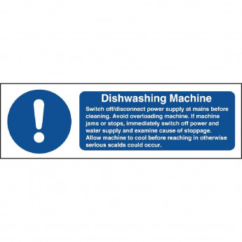 Vogue Dishwasher Machine Safety Sign - Click to Enlarge