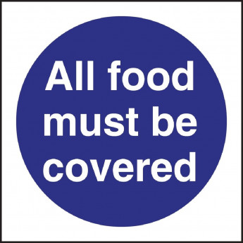 Vogue All Food Must Be Covered Sign - Click to Enlarge