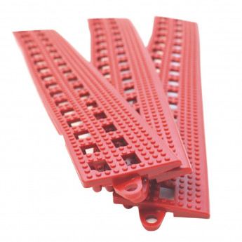 COBA Red Male Edge Flexi-Deck Tiles (Pack of 3) - Click to Enlarge