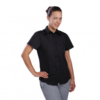 Chef Works Womens Cool Vent Chefs Shirt Black - Click to Enlarge