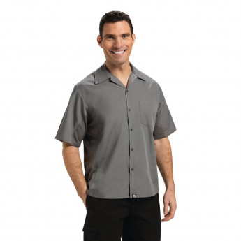 Chef Works Unisex Cool Vent Chefs Shirt Grey - Click to Enlarge